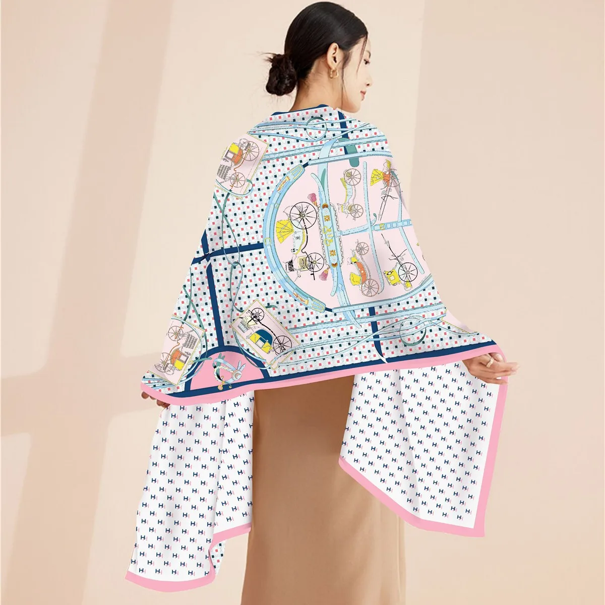 Fashionable Double Layer Silk Satin Scarf for Women New Style Pumpkin Carriage Large Shawl Trendy Accessory Korean Style Poly...
Fashionable Double Layer Silk Satin Scarf for Women New Style Pumpkin Carriage Large Shawl Trendy Accessory Korean Style Poly...