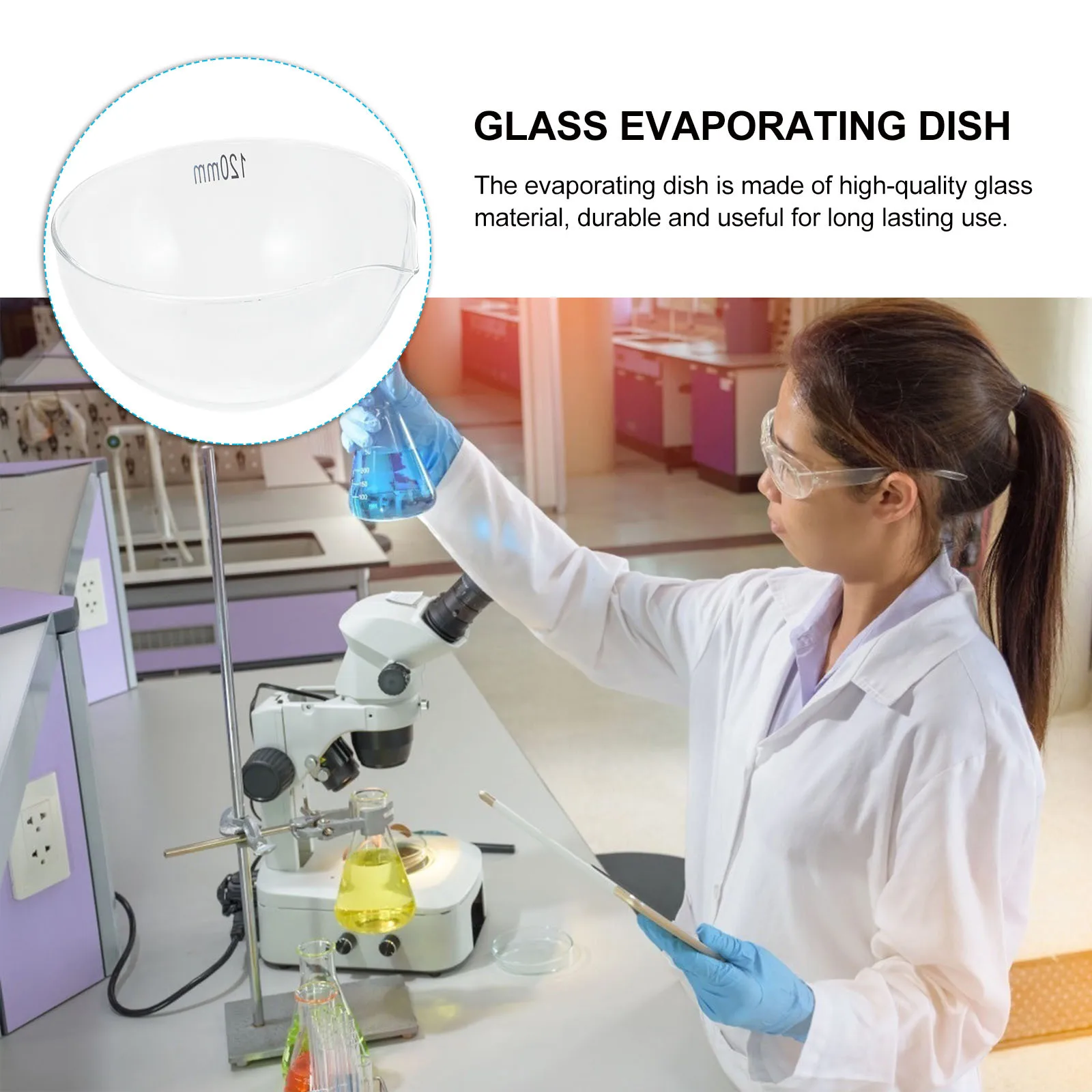 1Pcs Glass Evaporating Dish Heat Resistant Durable Laboratory Evaporating Bowl for School Home Use Large Surface
1Pcs Glass Evaporating Dish Heat Resistant Durable Laboratory Evaporating Bowl for School Home Use Large Surface