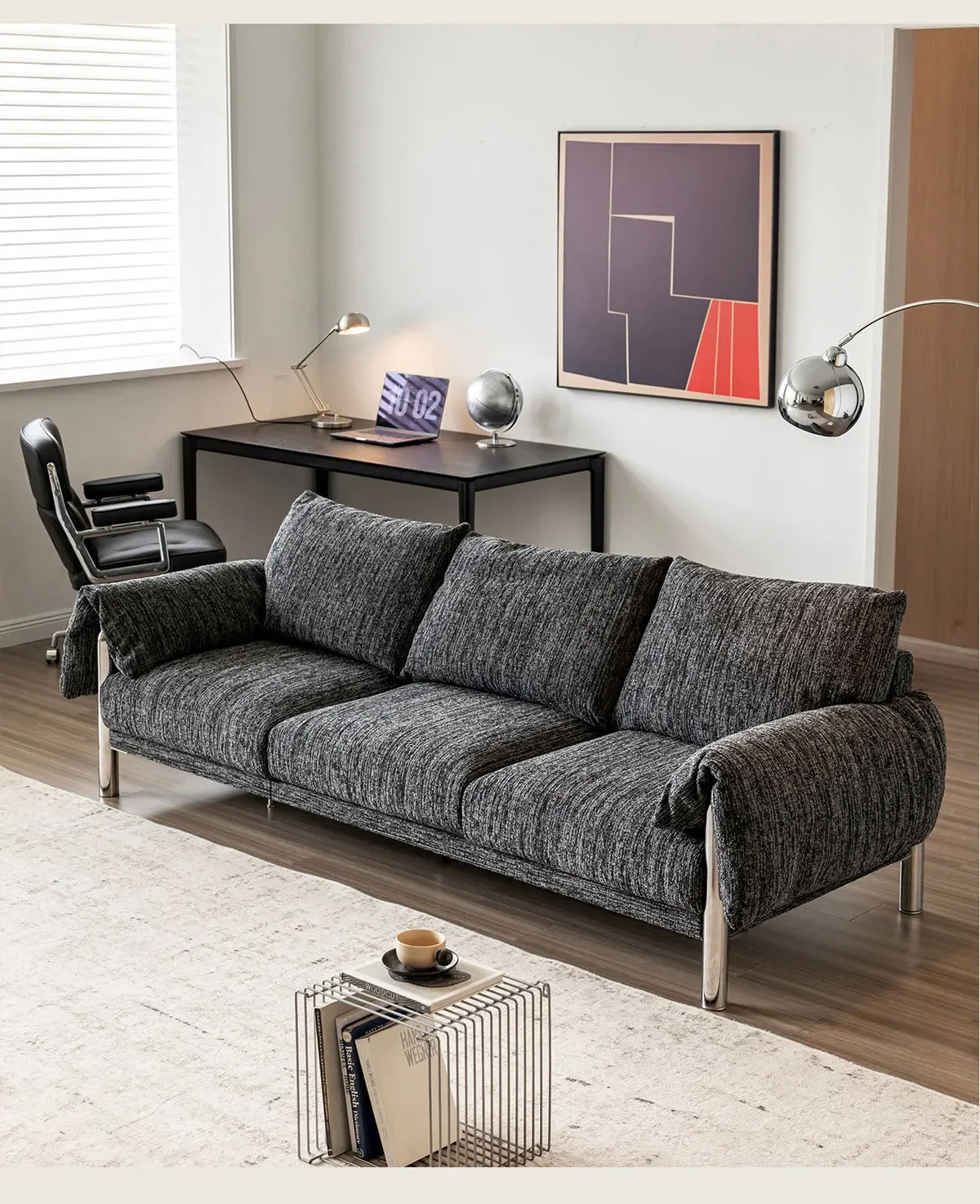 yj19 Soft Fabric Sofa Simple Modern Mid-Century Style Straight Fabric Sofa for Three People
yj19 Soft Fabric Sofa Simple Modern Mid-Century Style Straight Fabric Sofa for Three People