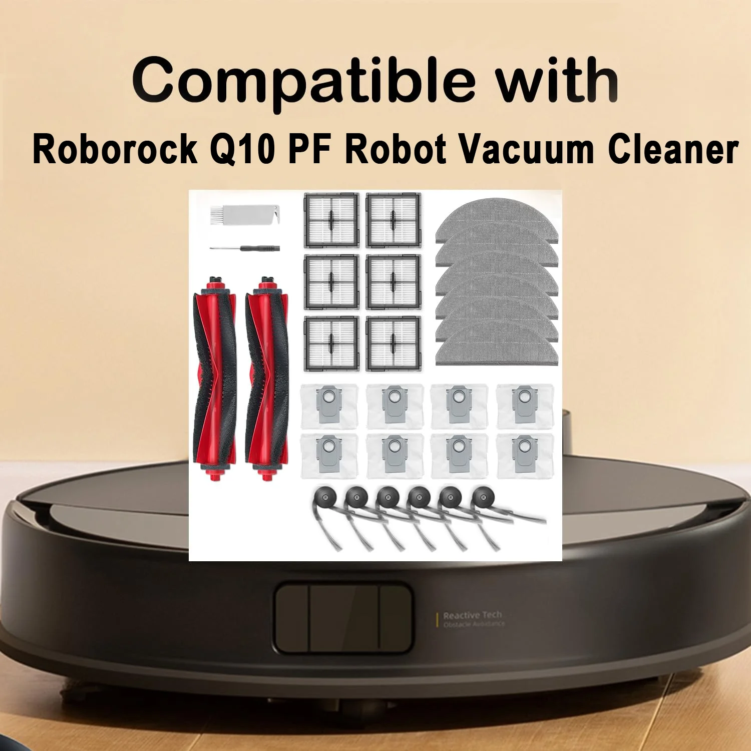 Accessories Kit Compatible with Roborock Q10 PF Robot Vacuum Cleaner Main/Side Brush Mop Clothes Hepa Filters Dust Bag and Tool
Accessories Kit Compatible with Roborock Q10 PF Robot Vacuum Cleaner Main/Side Brush Mop Clothes Hepa Filters Dust Bag and Tool