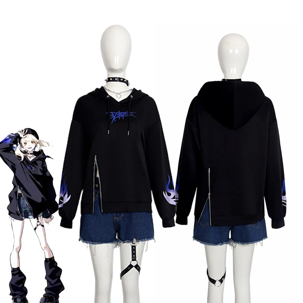 Anime Project Sekai Colorful Stage AZUSAWA KOHANE Cosplay Costume Girl Black Hoody Denim Shorts Suit Halloween Clothes
Anime Project Sekai Colorful Stage AZUSAWA KOHANE Cosplay Costume Girl Black Hoody Denim Shorts Suit Halloween Clothes