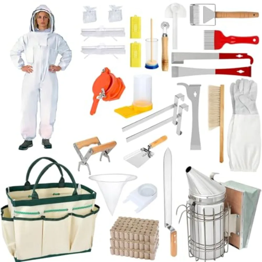 Beekeeping Supplies, 30Pcs Bee Keeping Starter Kit with Bee Suit, Bee Keeping Supplies-All Beekeeping Tools, Bee Smoker Kit wit
Beekeeping Supplies, 30Pcs Bee Keeping Starter Kit with Bee Suit, Bee Keeping Supplies-All Beekeeping Tools, Bee Smoker Kit wit