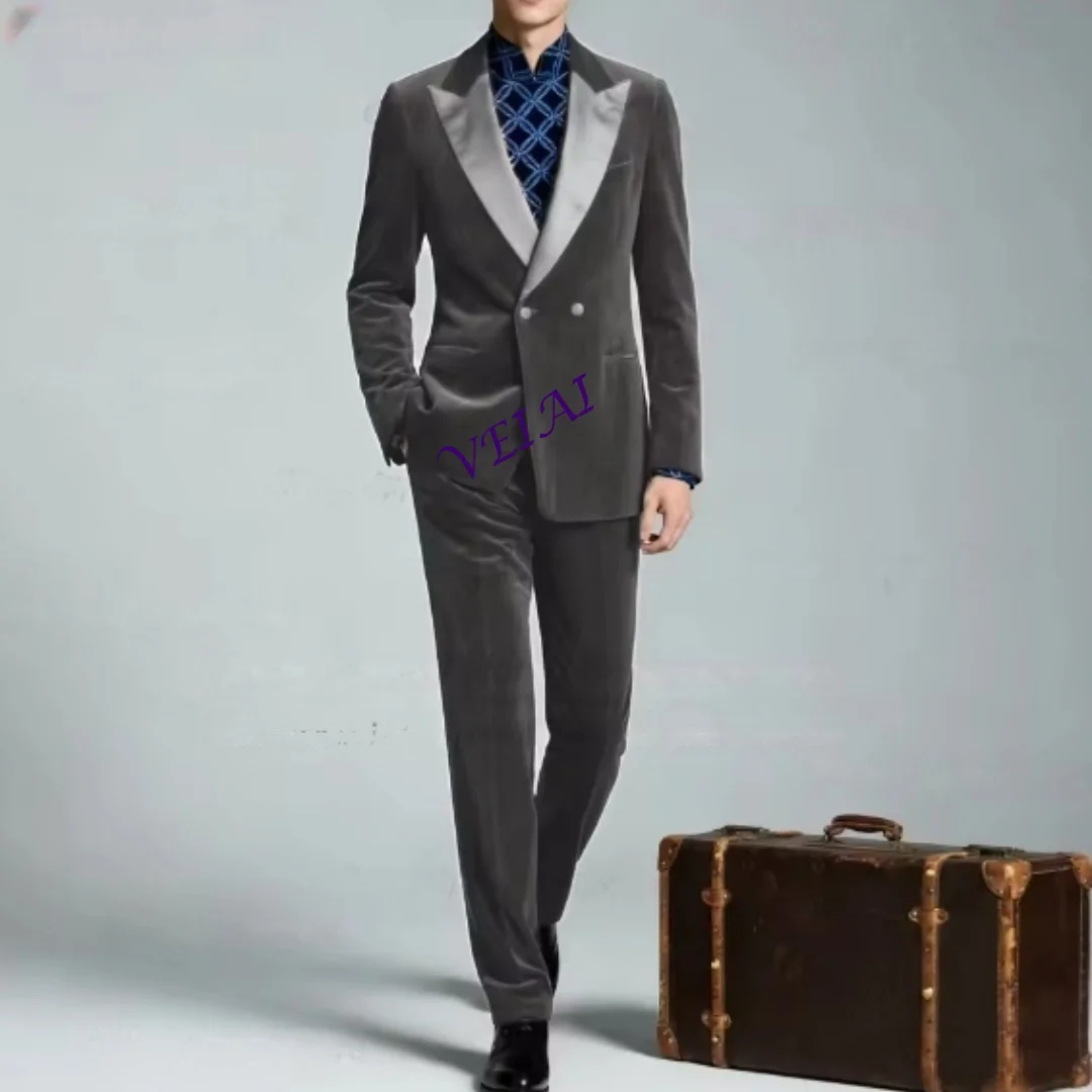 CustomizedClassic Double Breasted Suit Sets For Men Fashion Royal Blue Velvet Blazer Pants 2 Pieces Evening Dinner Male Formal O
CustomizedClassic Double Breasted Suit Sets For Men Fashion Royal Blue Velvet Blazer Pants 2 Pieces Evening Dinner Male Formal O