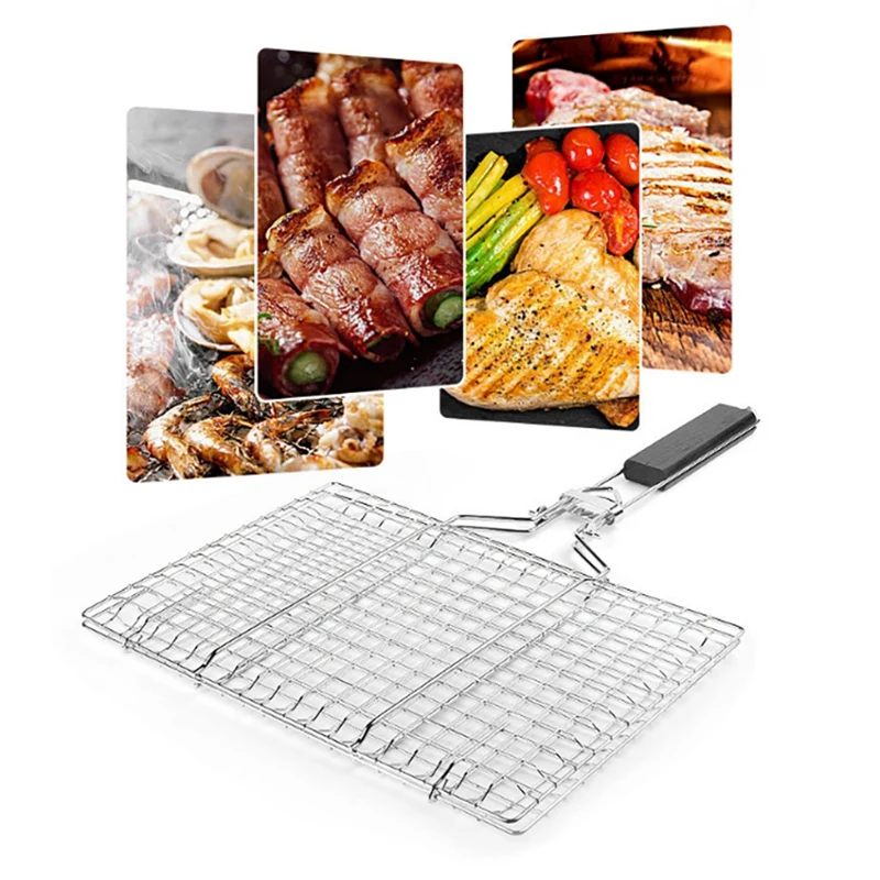 BBQ Fish Mesh Grill Basket Portable Barbecue Tools Grilling Rack Outdoor Accessories For Fish Kabob Steak
BBQ Fish Mesh Grill Basket Portable Barbecue Tools Grilling Rack Outdoor Accessories For Fish Kabob Steak