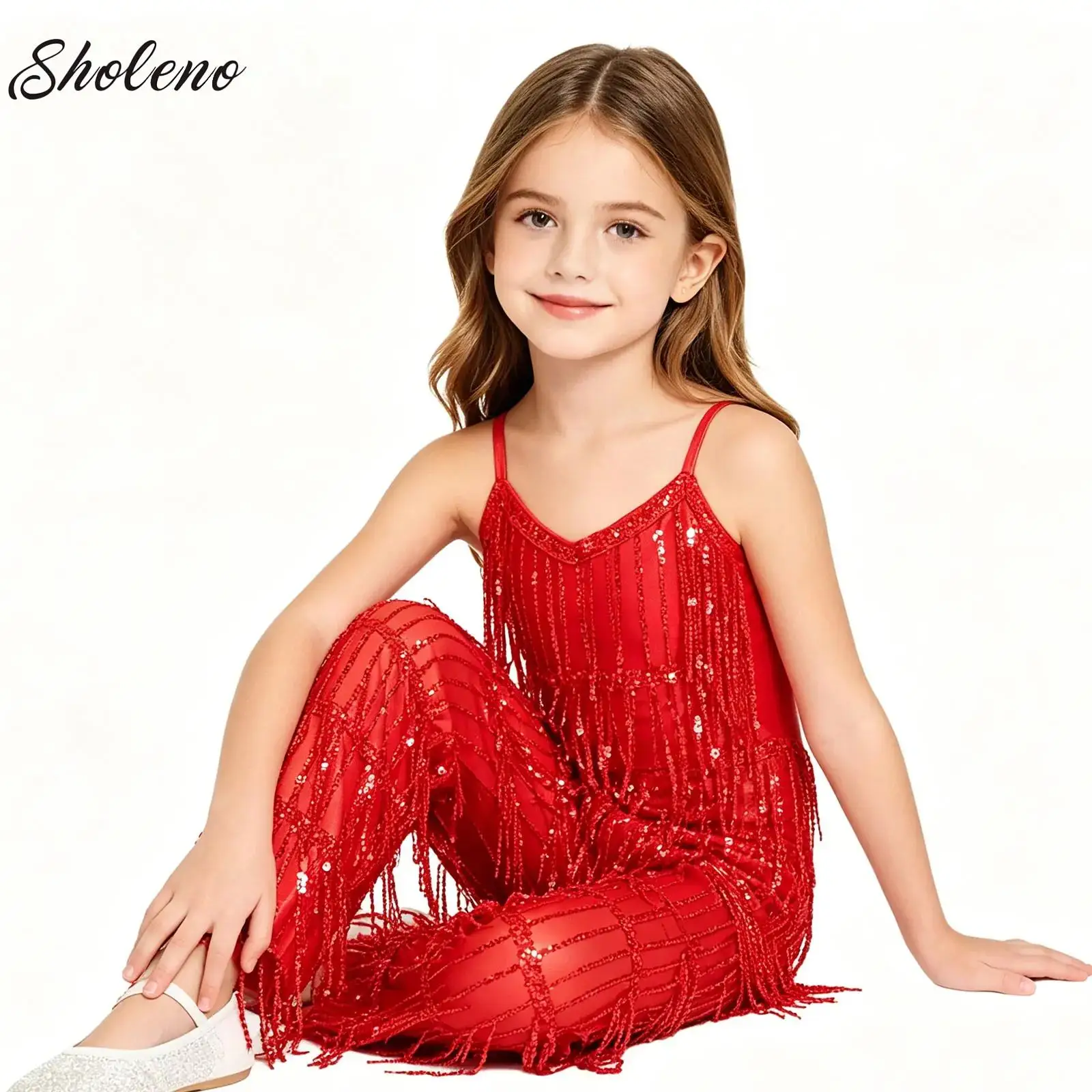 Latin Dance Dresses For Girl Disco Ballroom Tassel One Piece Costume Sequin Fringe Salsa Samba Kids Children Long Pants Jumpsuit
Latin Dance Dresses For Girl Disco Ballroom Tassel One Piece Costume Sequin Fringe Salsa Samba Kids Children Long Pants Jumpsuit