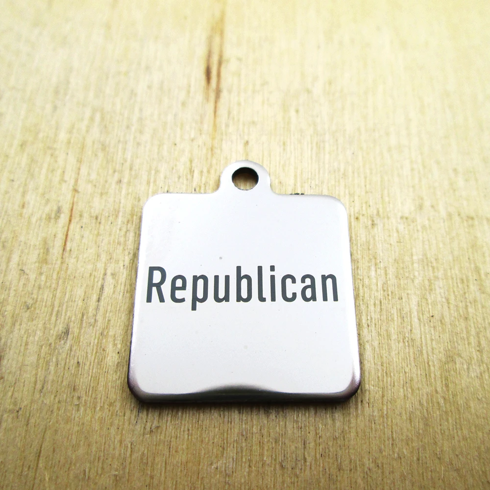 20pcs--repulican stainless steel charms - Laser Engraved - Customized - DIY Charms Pendants
20pcs--repulican stainless steel charms - Laser Engraved - Customized - DIY Charms Pendants