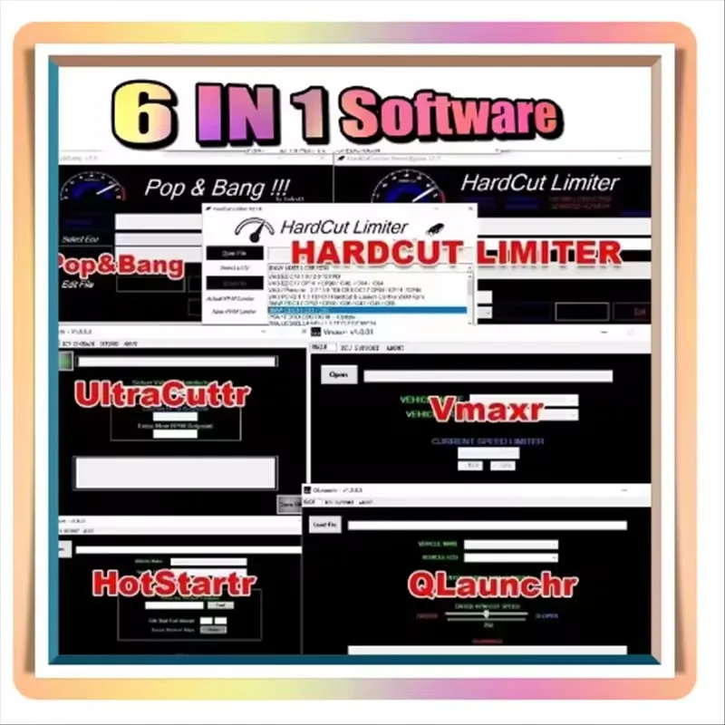 PAQUETE DE Software ECU 6 EN 1 Limitador HardCut Diesel + Motor de gasolina UltraCuttr + Pop&Bang - HARDCUT VMAX - HotStartr - Q
PAQUETE DE Software ECU 6 EN 1 Limitador HardCut Diesel + Motor de gasolina UltraCuttr + Pop&Bang - HARDCUT VMAX - HotStartr - Q