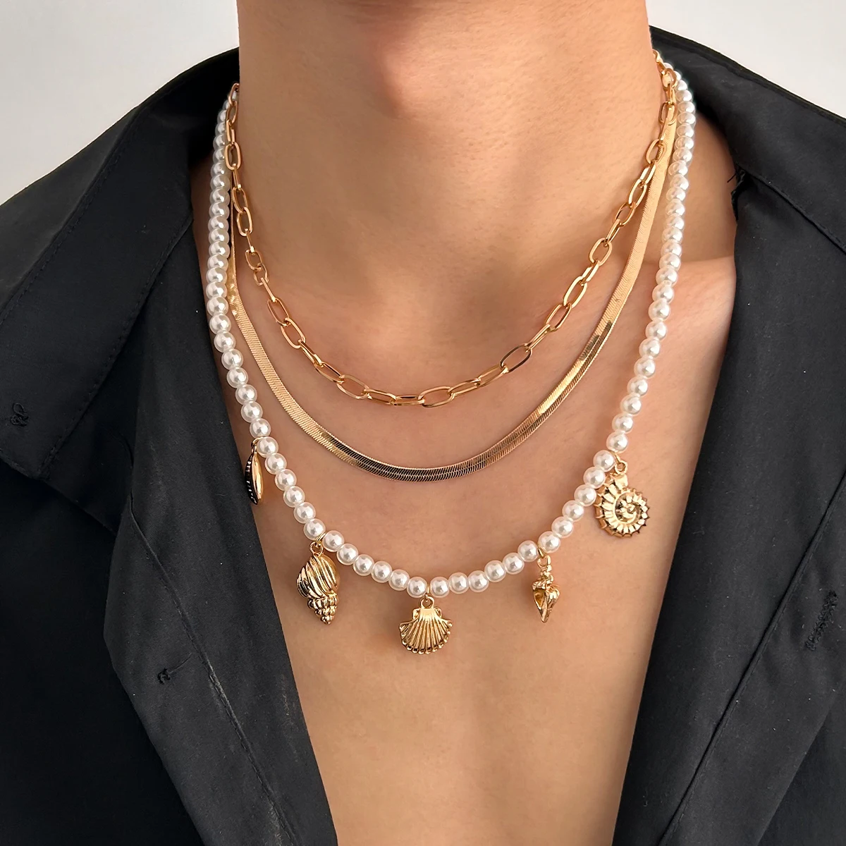 KunJoe 3Pcs/Set Trendy Conch Scallop Pendant Series for Men Multilayer Flat Snake Chain Imitation Pearl Choker Outdoor Jewelry
KunJoe 3Pcs/Set Trendy Conch Scallop Pendant Series for Men Multilayer Flat Snake Chain Imitation Pearl Choker Outdoor Jewelry