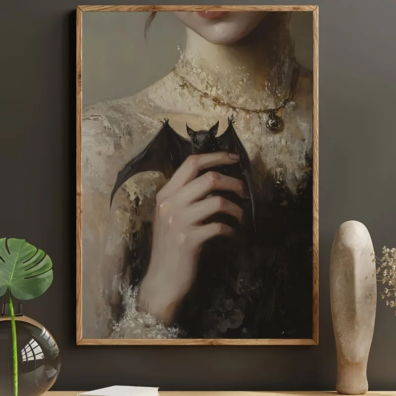 Unframed Vintage Dark Gothic Bat Poster, Girl Holding A Bat Canvas Painting, Canvas Wall arts, Artwork Wall Painting Home Decor
Unframed Vintage Dark Gothic Bat Poster, Girl Holding A Bat Canvas Painting, Canvas Wall arts, Artwork Wall Painting Home Decor