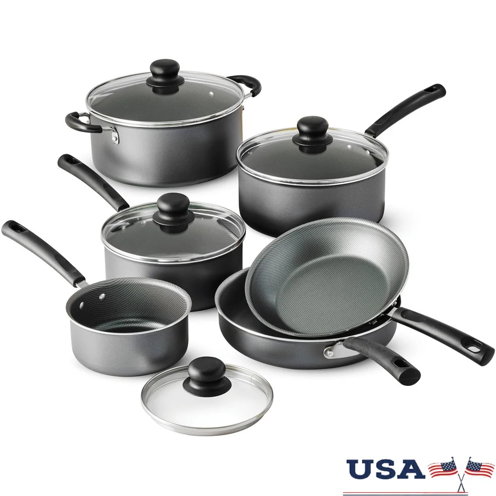 10 Piece Nonstick Cookware Set Dishwasher Safe Heat Resistant Glass Lids Suitable Gas Electric Ceramic Cooktops Easy Cleaning
10 Piece Nonstick Cookware Set Dishwasher Safe Heat Resistant Glass Lids Suitable Gas Electric Ceramic Cooktops Easy Cleaning