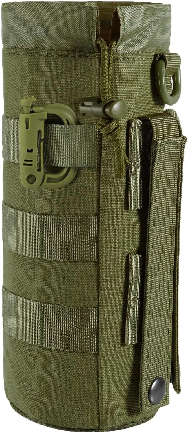 Tactical MOLLE Water Bottle Pouch with Drawstring & Mesh Bottom, Military Hydration Carrier for Sports Travel
Tactical MOLLE Water Bottle Pouch with Drawstring & Mesh Bottom, Military Hydration Carrier for Sports Travel