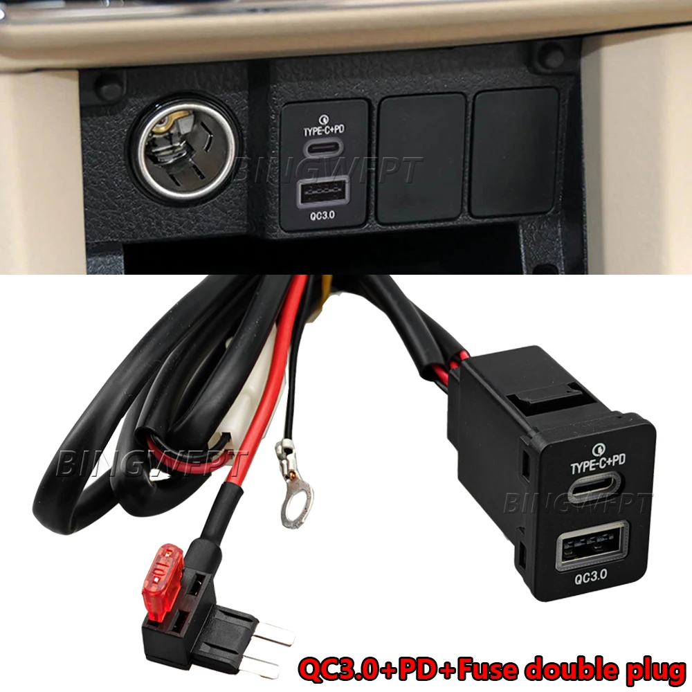 Car charger USB TYPE-C charger fast charging socket Input Adapter Audio Radio u-disk flash Socket For Toyota Highlander 2008-on
Car charger USB TYPE-C charger fast charging socket Input Adapter Audio Radio u-disk flash Socket For Toyota Highlander 2008-on