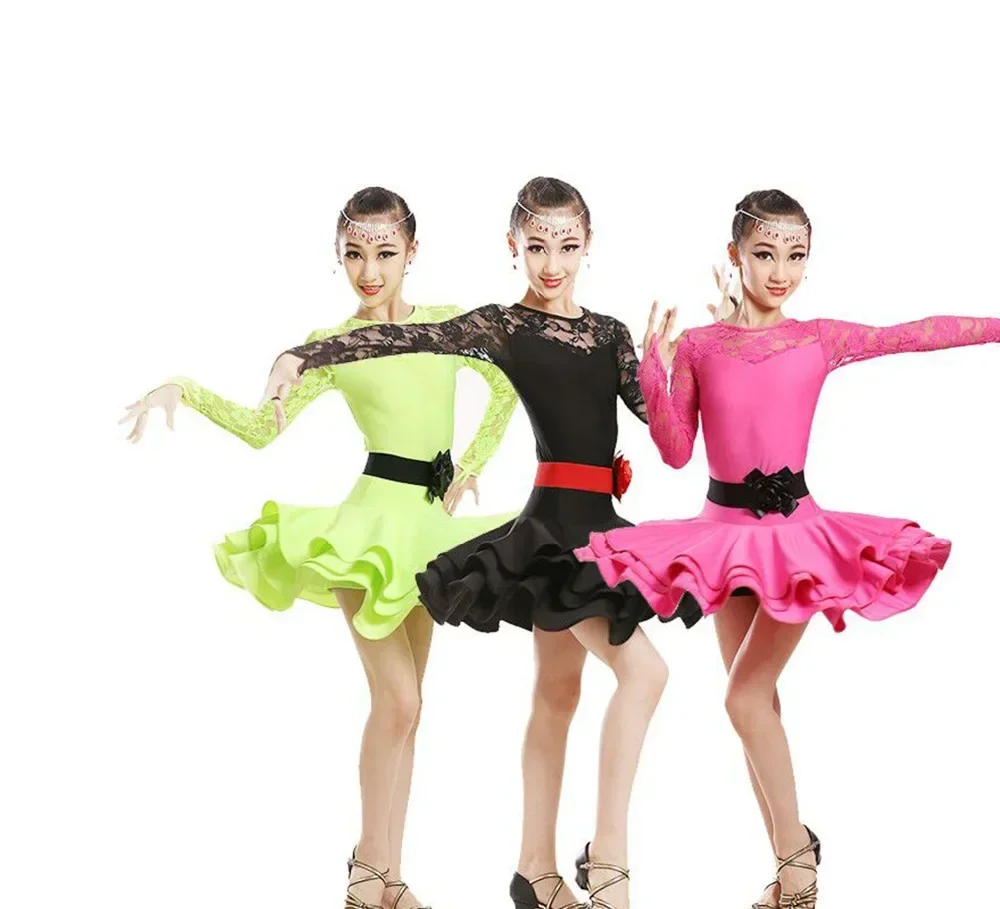 High Quality Sexy Lace Children's Ballroom Stage Clothing Girls Latin Dance Skirts Long-Sleeved Dress Perfoming Costumes
High Quality Sexy Lace Children's Ballroom Stage Clothing Girls Latin Dance Skirts Long-Sleeved Dress Perfoming Costumes