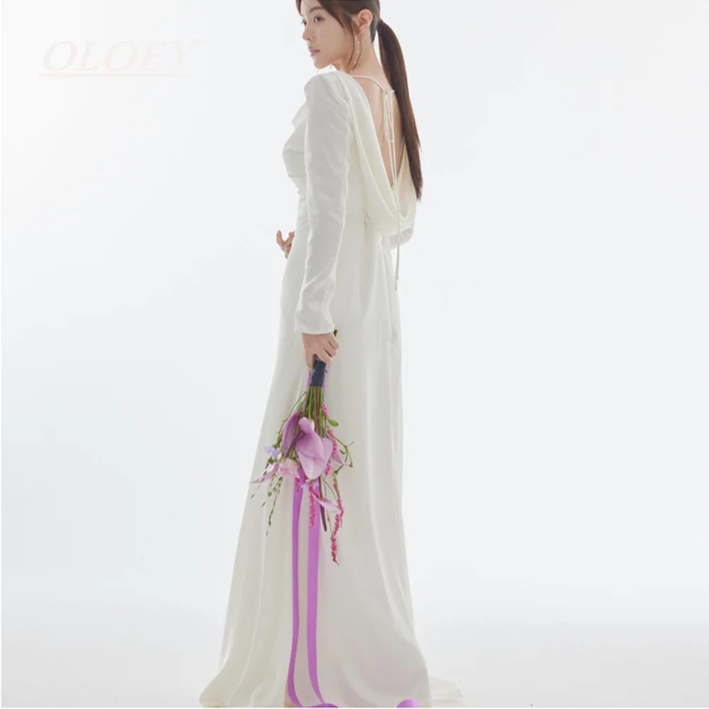 OLOEY Elegant Ivory Mermaid Wedding Dresses Scoop Neck Floor Length Bridal Gown Customized Korea Photoshoot Full Sleeves Vestido
OLOEY Elegant Ivory Mermaid Wedding Dresses Scoop Neck Floor Length Bridal Gown Customized Korea Photoshoot Full Sleeves Vestido