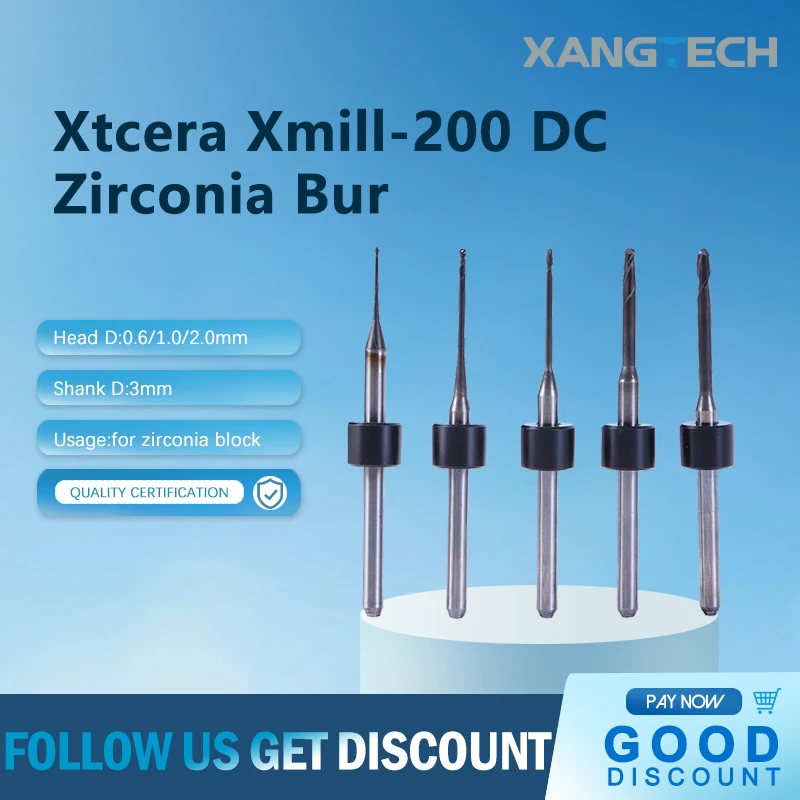 Xtcera Xmill-220 DC Milling Burs Dental Xtcera 220 Zirconia Drill Tools Shank D 3mm for Lab
Xtcera Xmill-220 DC Milling Burs Dental Xtcera 220 Zirconia Drill Tools Shank D 3mm for Lab