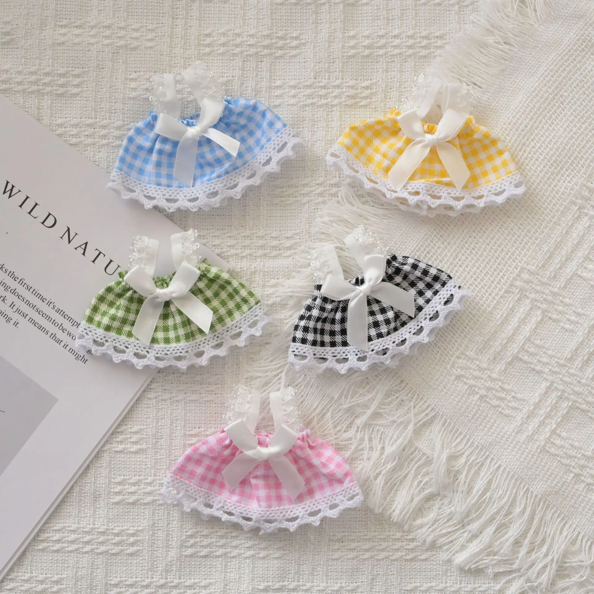 New 10-15cm Cotton Doll Palm Door Dog Lace Plaid Skirt Little Cloth Doll Pleated Skirt Doll Fashionable Replacement Dress
New 10-15cm Cotton Doll Palm Door Dog Lace Plaid Skirt Little Cloth Doll Pleated Skirt Doll Fashionable Replacement Dress