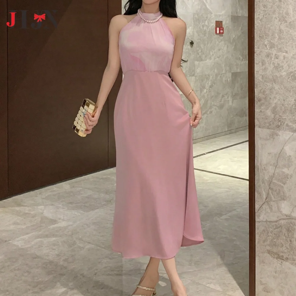Vintage Pink Sleeveless Midi Dresses for Women 2025 Summer Casual Fashion Chic Birthday Robe Elegant Party Female Clothing New
Vintage Pink Sleeveless Midi Dresses for Women 2025 Summer Casual Fashion Chic Birthday Robe Elegant Party Female Clothing New