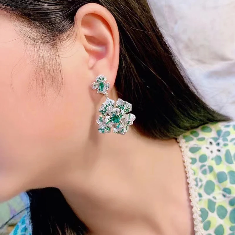 Flower Earrings For Women Fine Jewelry Female Gift Different Colors 925Sterling Silver With Cubic Zircon Free Shipping
Flower Earrings For Women Fine Jewelry Female Gift Different Colors 925Sterling Silver With Cubic Zircon Free Shipping