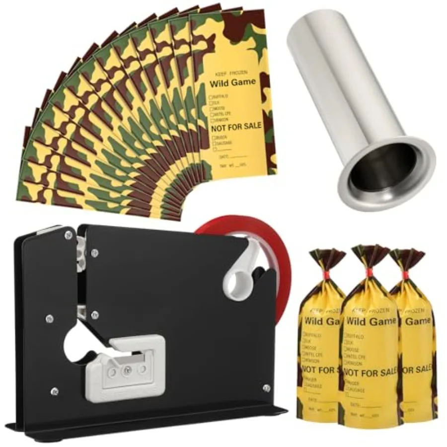 Meat Packaging Kit for hunters and butchers: 500 pcs camouflage freezer bags steel tape sealer 2 rolls sealing tape stainless s
Meat Packaging Kit for hunters and butchers: 500 pcs camouflage freezer bags steel tape sealer 2 rolls sealing tape stainless s