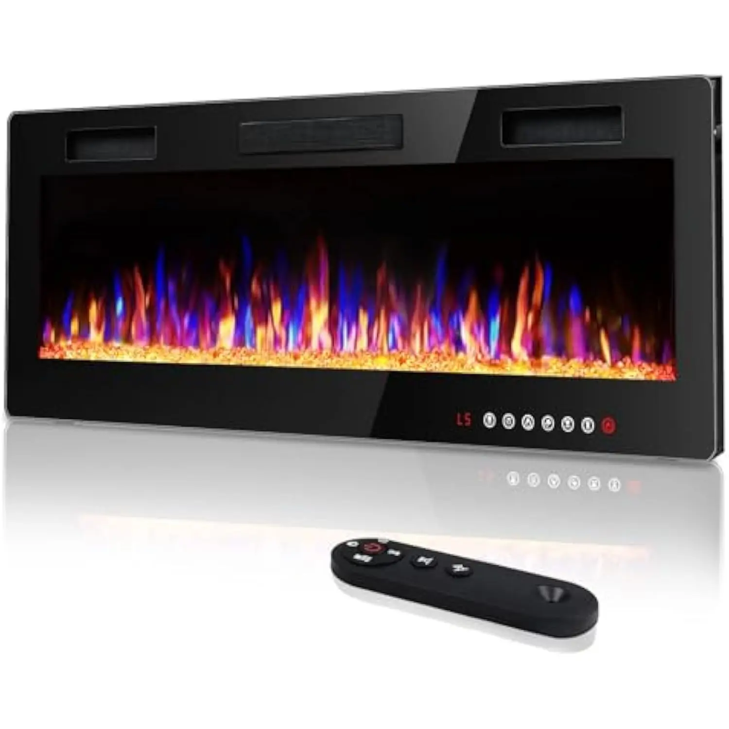 Vitesse 50 inch Ultra-Thin Electric Fireplace in-Wall Recessed and Wall Mounted Linear Fireplace Heater with Multicolor Flame,T
Vitesse 50 inch Ultra-Thin Electric Fireplace in-Wall Recessed and Wall Mounted Linear Fireplace Heater with Multicolor Flame,T