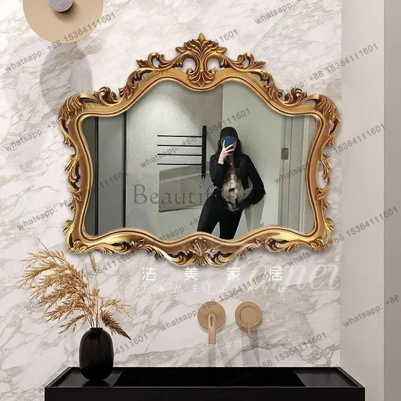 French retro carved dressing decorative mirror American, European wall hanging, wall bathroom mirror B03
French retro carved dressing decorative mirror American, European wall hanging, wall bathroom mirror B03