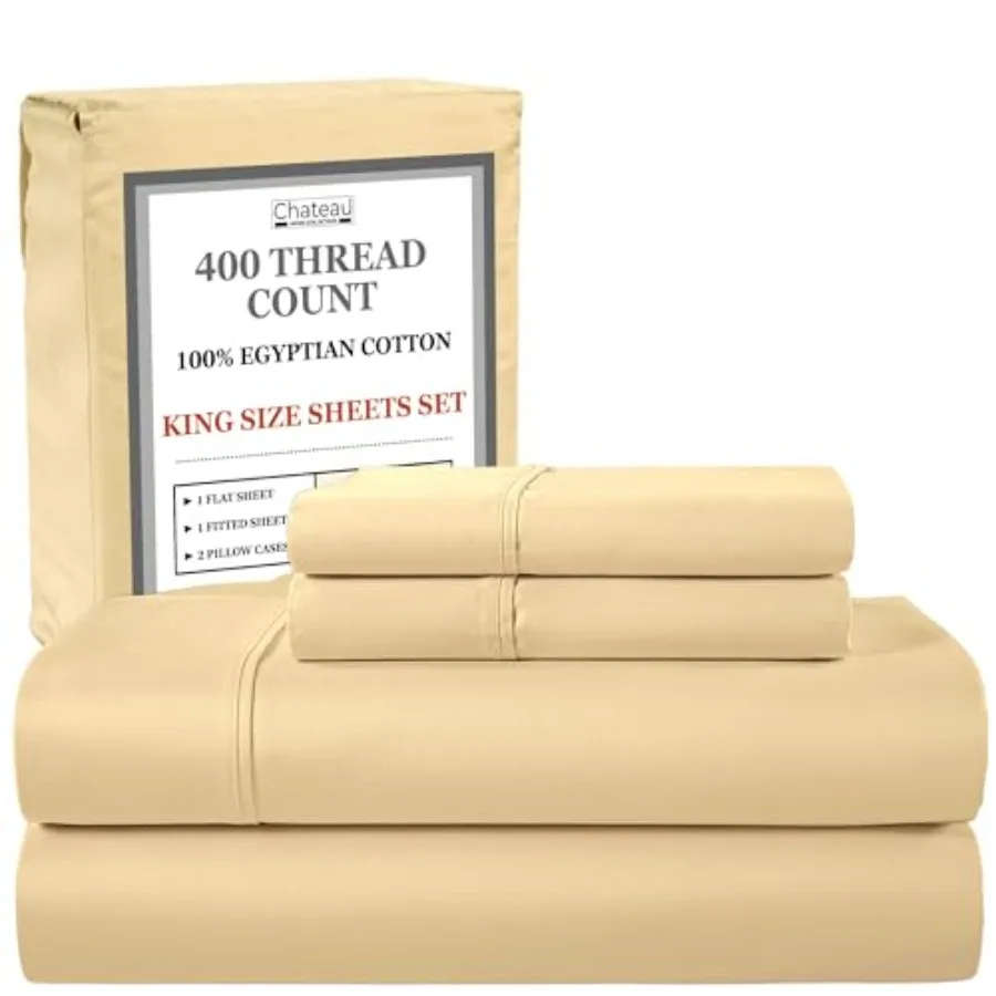 400 Thread Count Cotton Bed Sheets Size 15" Deep Pocket Sheet Set 4 Pcs Naturally Cool Soft Sateen Weave Machine Washable y Ela
400 Thread Count Cotton Bed Sheets Size 15" Deep Pocket Sheet Set 4 Pcs Naturally Cool Soft Sateen Weave Machine Washable y Ela