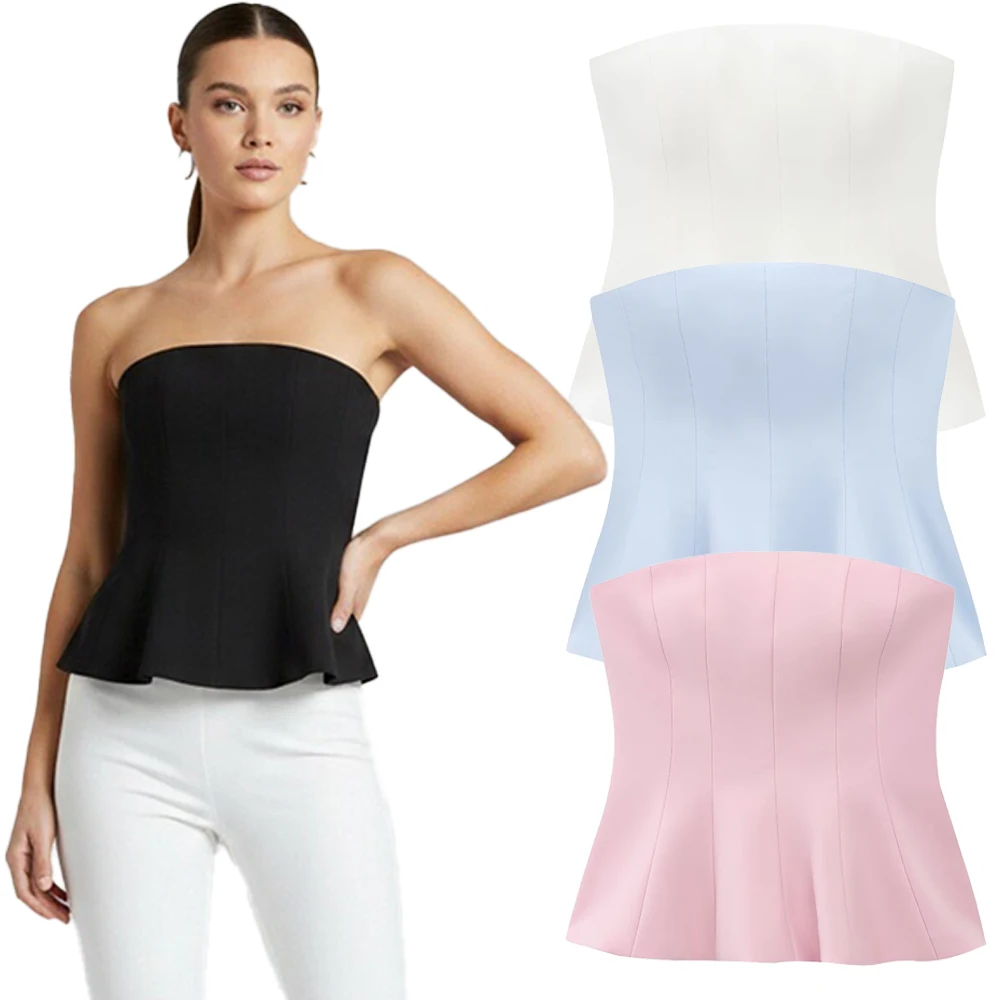 Women's Strapless Bandeau Fitted Tank Top Sleeveless Waist-Cinching Style Shirt Solid-Color Fitted Top Carnival Party Outfit
Women's Strapless Bandeau Fitted Tank Top Sleeveless Waist-Cinching Style Shirt Solid-Color Fitted Top Carnival Party Outfit