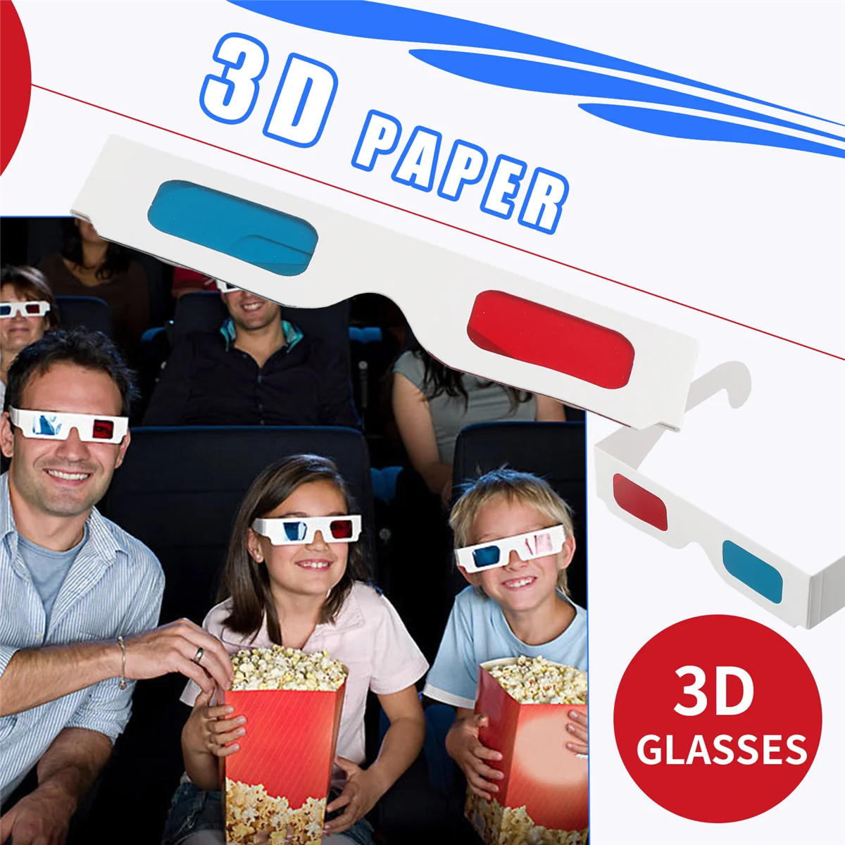 A45I 3D Glasses, 10 Pairs Red and Blue Paper Stereo Lenses for Set Anaglyph Paper 3D Glasses 
A45I 3D Glasses, 10 Pairs Red and Blue Paper Stereo Lenses for Set Anaglyph Paper 3D Glasses
