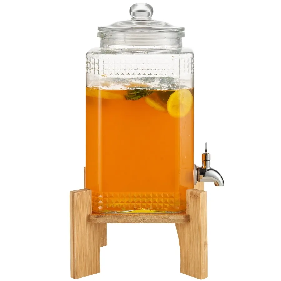 Beverage Server for Dining Establishments and Events, Glass with Stainless Steel Tap, Clear, 1.5 Gallon Capacity, Durable and L
Beverage Server for Dining Establishments and Events, Glass with Stainless Steel Tap, Clear, 1.5 Gallon Capacity, Durable and L