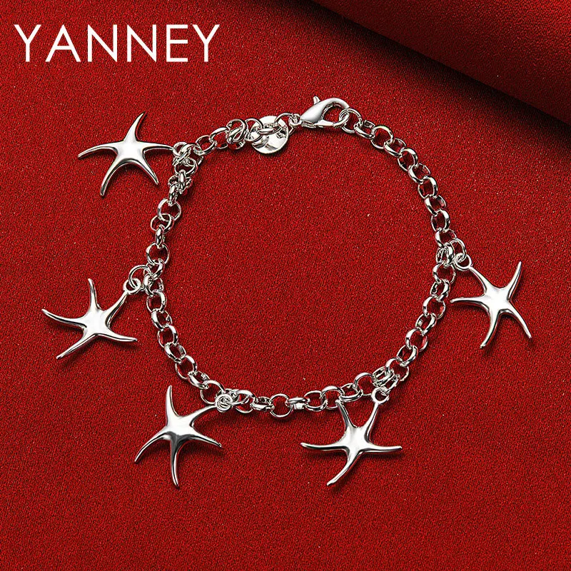 925 Sterling Silver 8 Inches Beautiful Star Bracelet Fashion For Women Men Wedding Luxury Engagement Gifts Party Jewelry
925 Sterling Silver 8 Inches Beautiful Star Bracelet Fashion For Women Men Wedding Luxury Engagement Gifts Party Jewelry