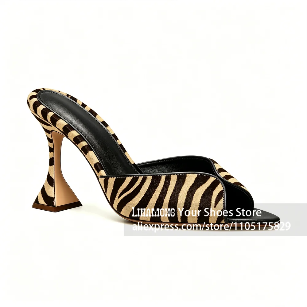 Striped Horsehair Mules Black and Yellow Pony Hair Slippers Designer Style Vintage Summer Shoes High Heels Peep Toe Women Heels
Striped Horsehair Mules Black and Yellow Pony Hair Slippers Designer Style Vintage Summer Shoes High Heels Peep Toe Women Heels