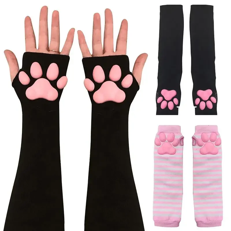 Punk Gothic Gloves Cute Cat Paw Fingerless Mittens Winter Warmer Arm Sleeve Girl Y2K Clothes Women Anime Cosplay Gloves
Punk Gothic Gloves Cute Cat Paw Fingerless Mittens Winter Warmer Arm Sleeve Girl Y2K Clothes Women Anime Cosplay Gloves