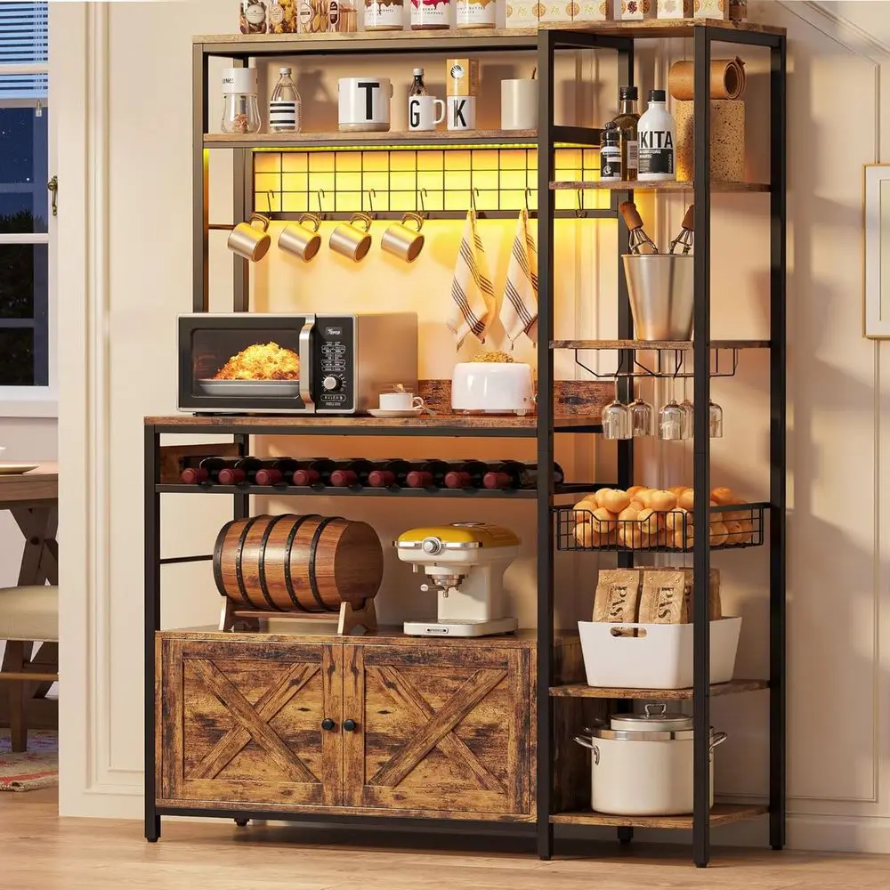 Bakers Rack with Power Outlet, Kitchen Microwave Stand, Storage Cabinet, Coffee Bar Cabinet, 47.24, Shelves, LED Light, Globe Ho
Bakers Rack with Power Outlet, Kitchen Microwave Stand, Storage Cabinet, Coffee Bar Cabinet, 47.24, Shelves, LED Light, Globe Ho
