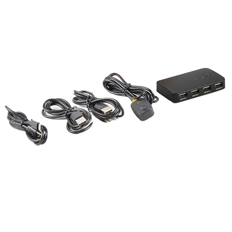 Stylish-KVM Switcher USB Switcher Shared Controller Hub Adapter USB 2 Input 4 Output For Laptop Printer Keyboard Mouse Monitor