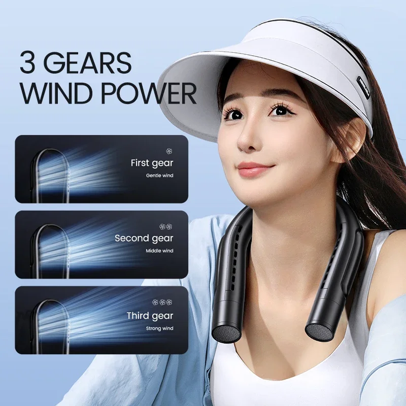 Портативный безлопастной подвесной вентилятор на шею, 4000 мАч, перезаряжаемый через USB, портативный для использования на открытом воздухе, внутренний и внешний вентилятор с направляющей воздуха 
Портативный безлопастной подвесной вентилятор на шею, 4000 мАч, перезаряжаемый через USB, портативный для использования на открытом воздухе, внутренний и внешний вентилятор с направляющей воздуха