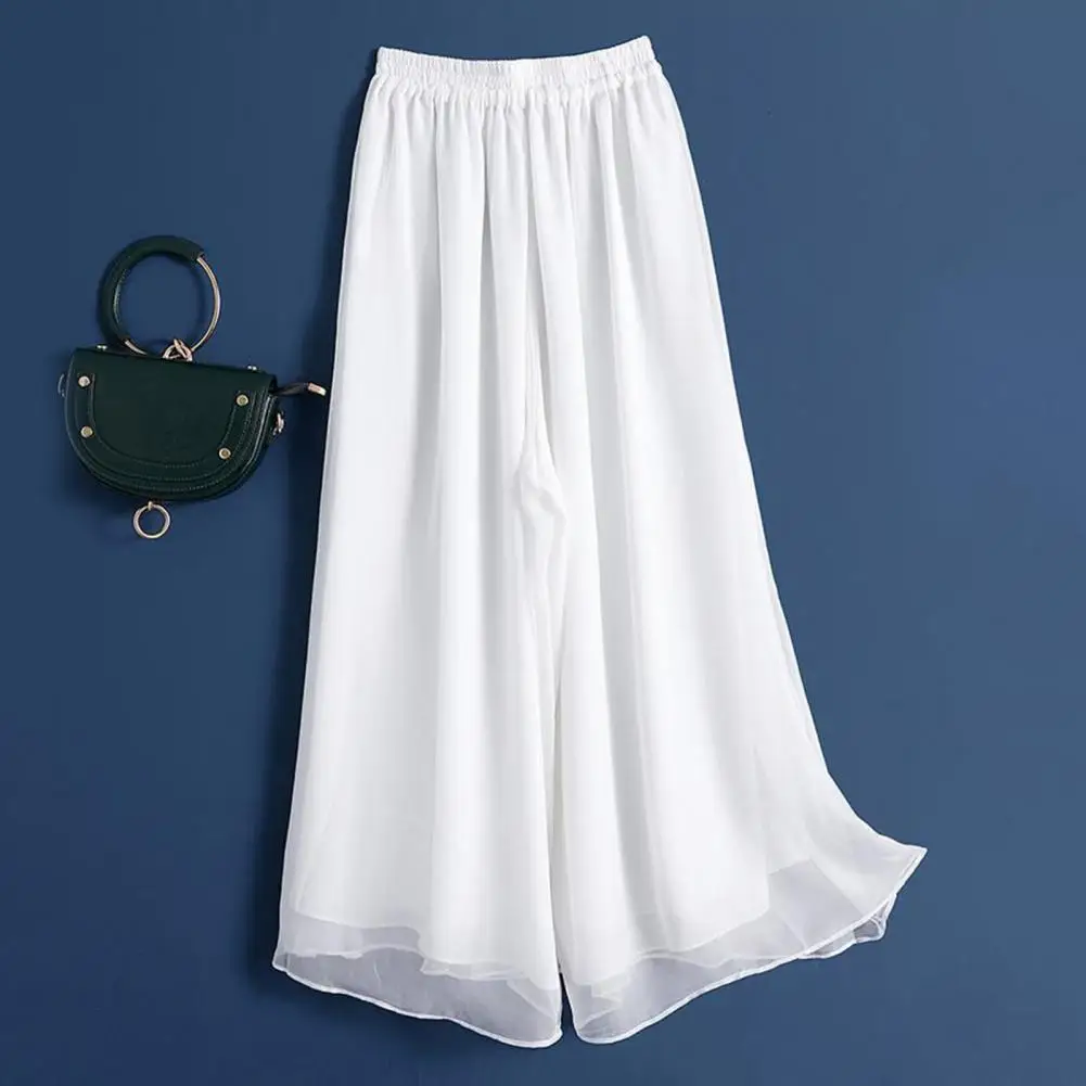 2025 Women Pants Elastic Waist Solid Color Wide Leg Pants Double Layers Loose Pleated Plus Size Lady Culottes Female Culottes
2025 Women Pants Elastic Waist Solid Color Wide Leg Pants Double Layers Loose Pleated Plus Size Lady Culottes Female Culottes