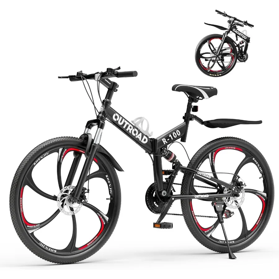 26 Foldable Mountain Bike for Adults and Teens 21-Speed Full Suspension with High-Carbon Steel Frame Dual Disc Brakes Quick-Rel
26 Foldable Mountain Bike for Adults and Teens 21-Speed Full Suspension with High-Carbon Steel Frame Dual Disc Brakes Quick-Rel