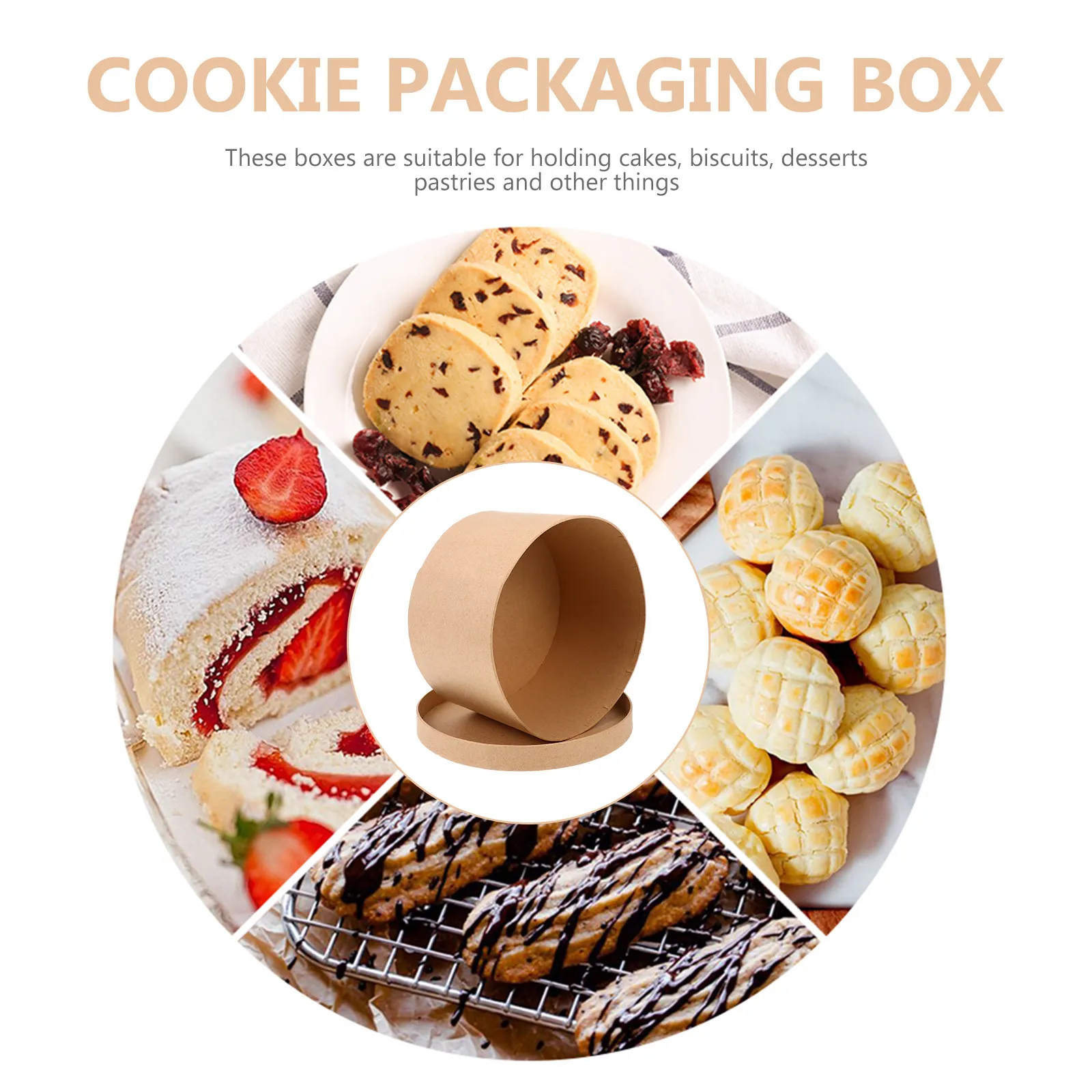 Набор круглых коробок из крафт-бумаги для печенья, тортов, кексов, многофункциональный контейнер для выпечки и десертов
Набор круглых коробок из крафт-бумаги для печенья, тортов, кексов, многофункциональный контейнер для выпечки и десертов