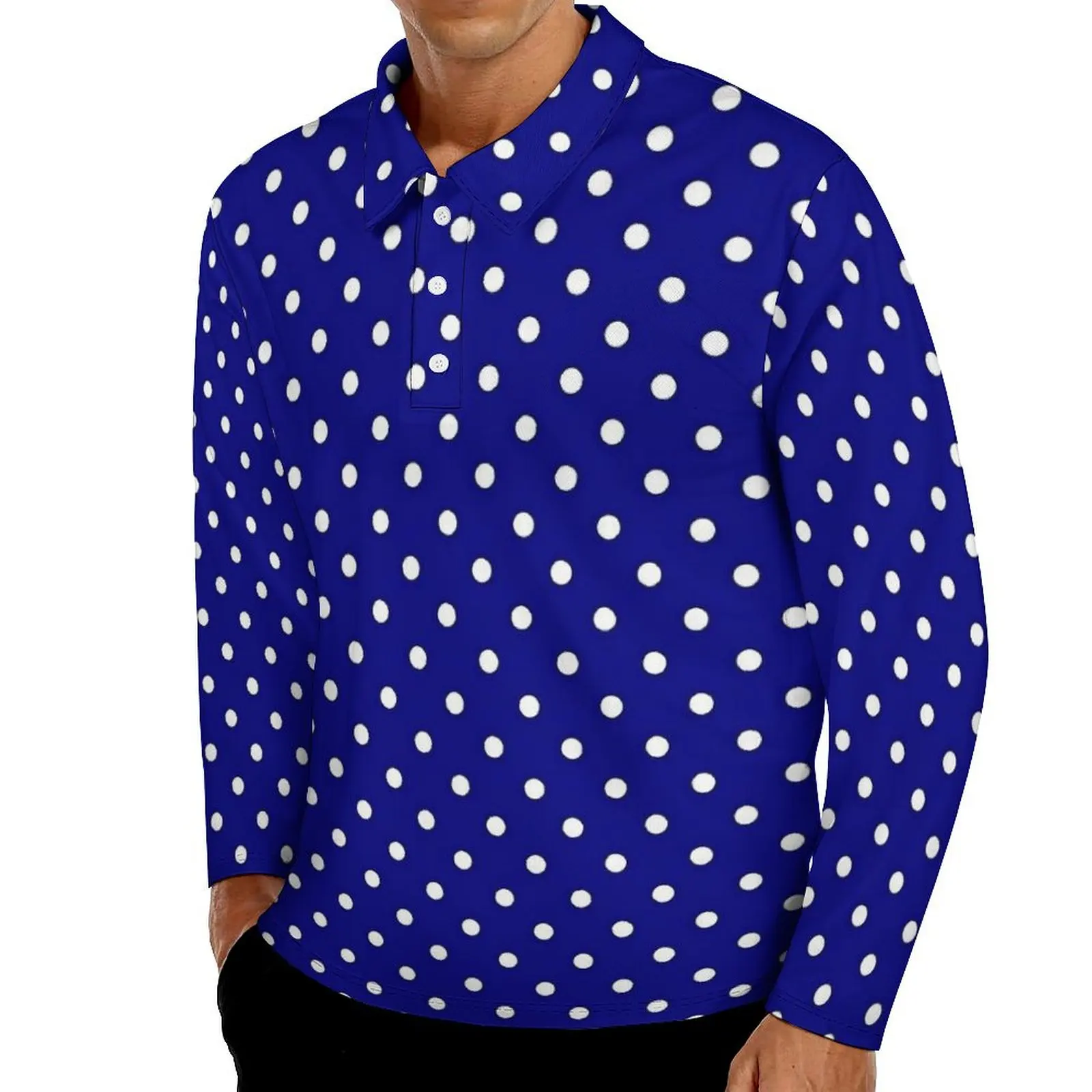 Blue Polka Dots Casual T-Shirts Vintage Print Polo Shirts Men Stylish Shirt Spring Long Sleeve Custom Clothing Big Size
Blue Polka Dots Casual T-Shirts Vintage Print Polo Shirts Men Stylish Shirt Spring Long Sleeve Custom Clothing Big Size