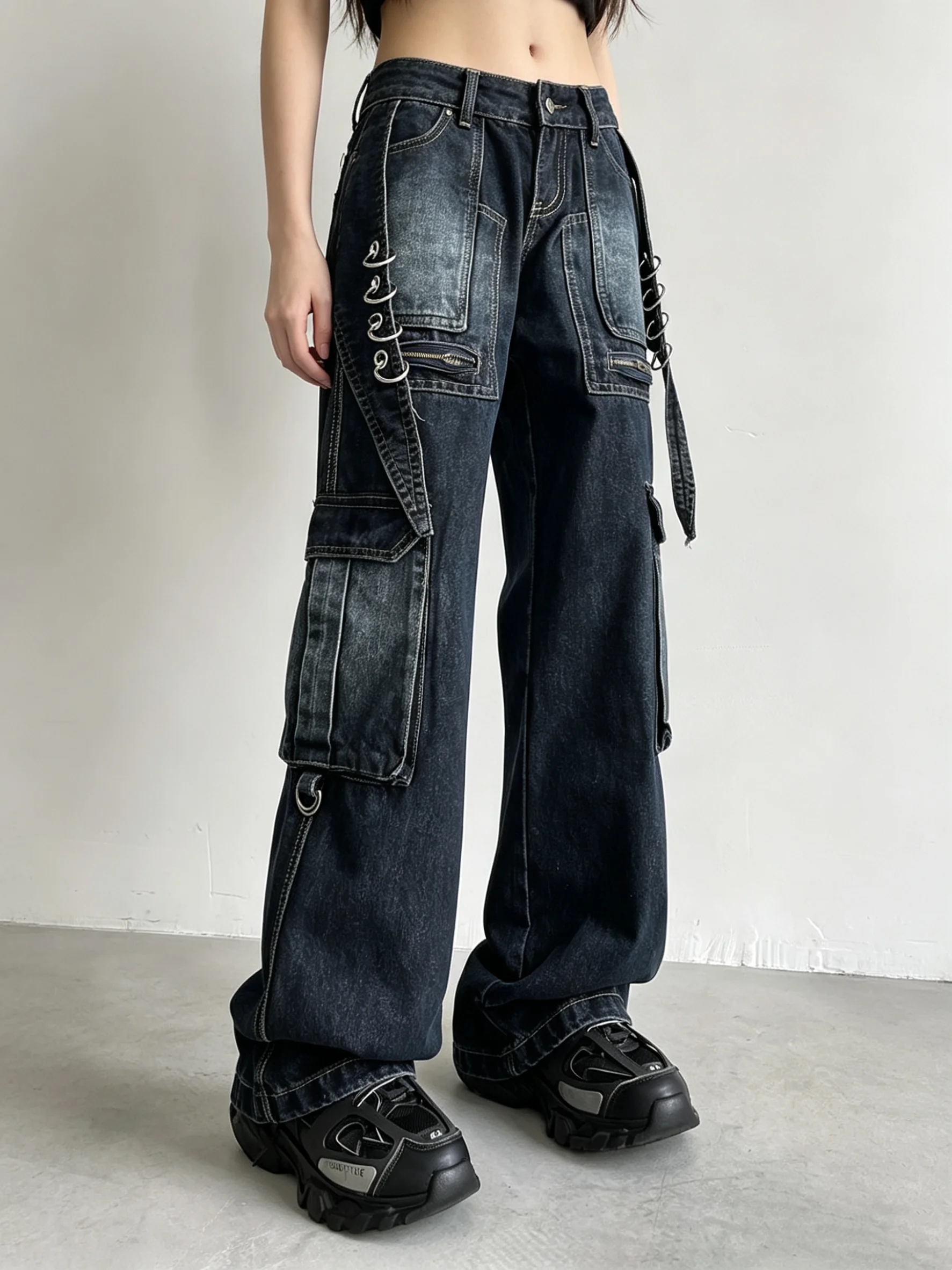 Women's Blue Baggy Pocket Cargo Pants Hiphop Grunge Vintage Harajuku Y2K Oversize Wide Leg Jeans Pants Straight Denim Trousers
Women's Blue Baggy Pocket Cargo Pants Hiphop Grunge Vintage Harajuku Y2K Oversize Wide Leg Jeans Pants Straight Denim Trousers