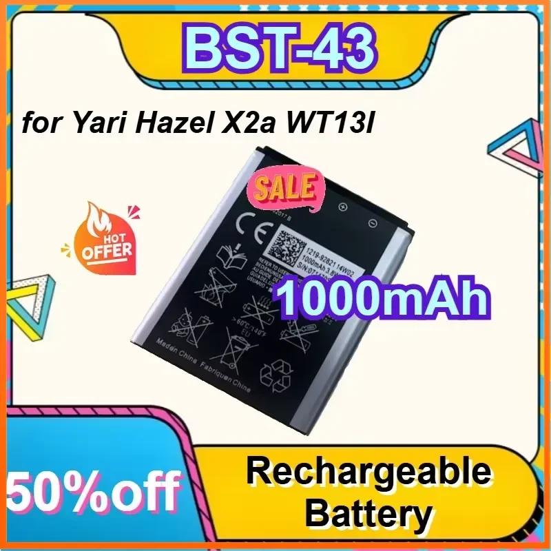 1000mAh BST-43 for WT13I U100 U100i J10 J20 J108 J108i S001 CK13I T715 for Yari Hazel X2a WT13I Replacement Battery
1000mAh BST-43 for WT13I U100 U100i J10 J20 J108 J108i S001 CK13I T715 for Yari Hazel X2a WT13I Replacement Battery