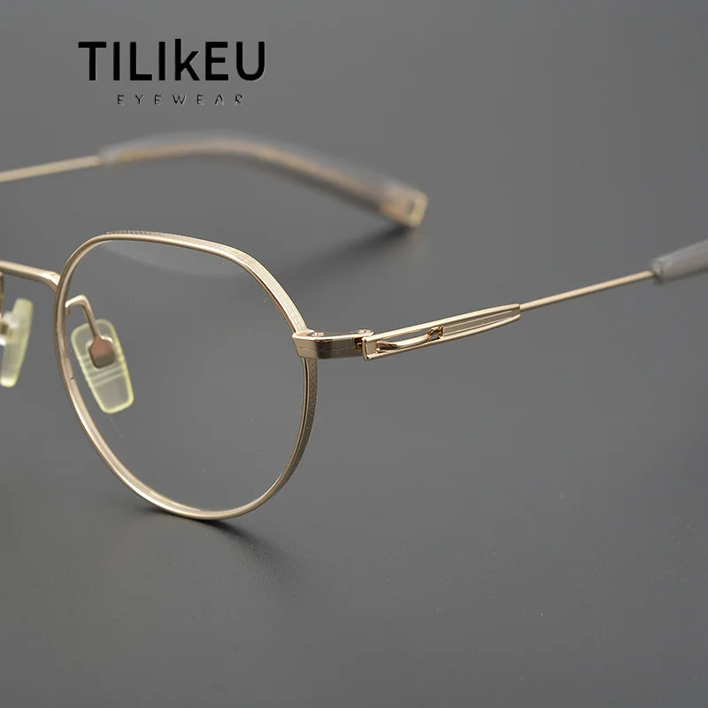 Vintage Designer Pure Titanium Eyeglasses Frames Irregular Full Frame Oval Eyewear Elastic Temples Men Women Generous Face Frame
Vintage Designer Pure Titanium Eyeglasses Frames Irregular Full Frame Oval Eyewear Elastic Temples Men Women Generous Face Frame