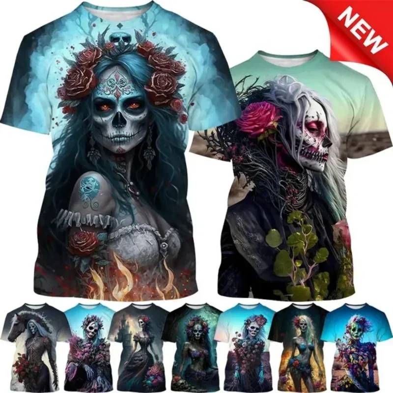 Halloween Unisex Short-sleeved Skull Queen 3D Print T-Shirt Death Gothic Skull Round Neck T Shirt Fashion Casual Cool Tops
Halloween Unisex Short-sleeved Skull Queen 3D Print T-Shirt Death Gothic Skull Round Neck T Shirt Fashion Casual Cool Tops