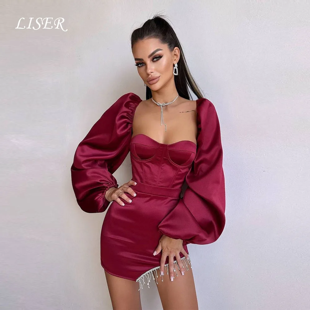 Liser Sweetheart A-Line Sexy Mini Evening Dresses Silk Satin Short Prom Gowns robe de soirée Cocktail Gowns Corsets Back
Liser Sweetheart A-Line Sexy Mini Evening Dresses Silk Satin Short Prom Gowns robe de soirée Cocktail Gowns Corsets Back