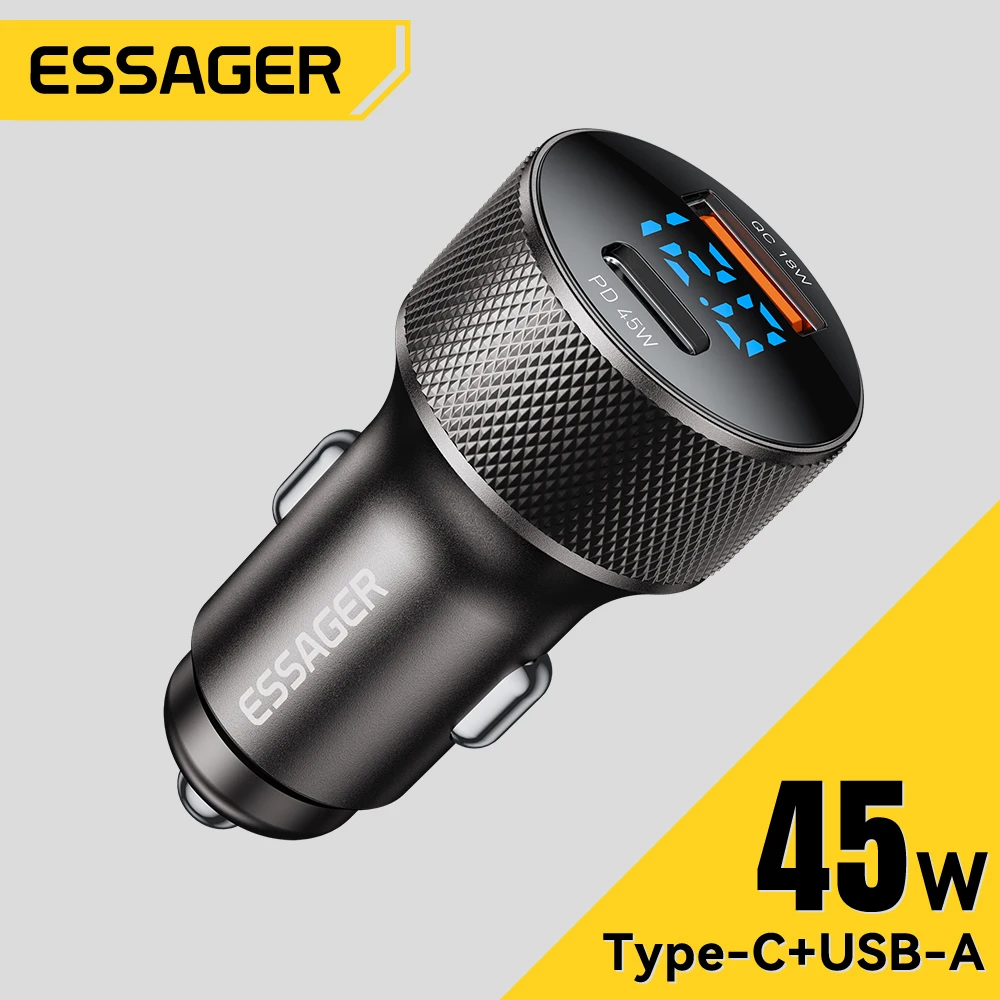 Автомобильное зарядное устройство Essager USB C, 45 Вт, 2 порта PD3.0 QC3.0, автомобильное зарядное устройство для телефона с цифровым дисплеем для iPhone 16 15 Xiaomi Huawei Samsung OPPO
Автомобильное зарядное устройство Essager USB C, 45 Вт, 2 порта PD3.0 QC3.0, автомобильное зарядное устройство для телефона с цифровым дисплеем для iPhone 16 15 Xiaomi Huawei Samsung OPPO