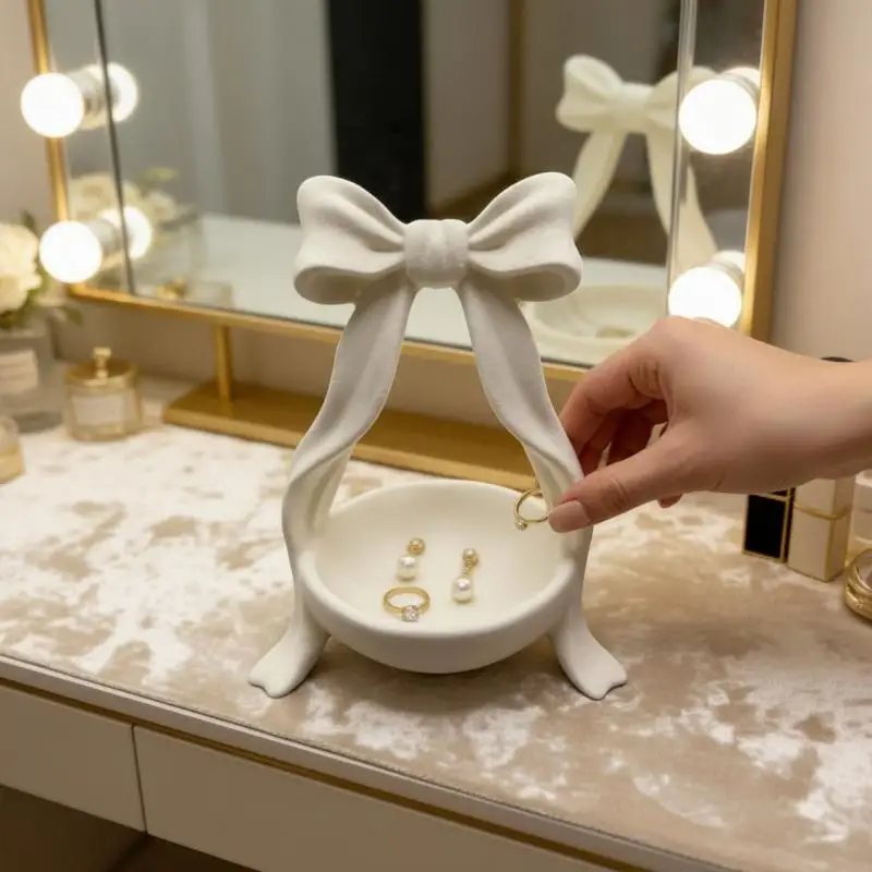 3D Bow Shaped Decorative Tray for Earrings Rings Multi Use Jewelry Storage Organizer for Bedroom Living Room DecorHot
3D Bow Shaped Decorative Tray for Earrings Rings Multi Use Jewelry Storage Organizer for Bedroom Living Room DecorHot