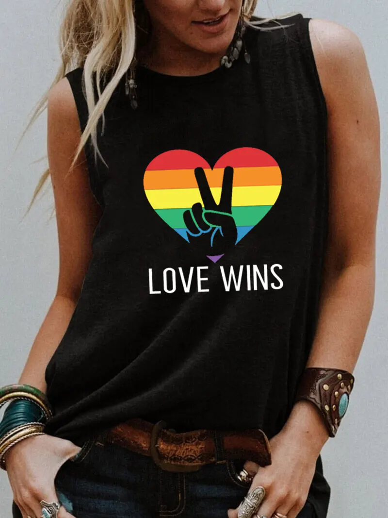 Женская рубашка без рукавов Love Wins, повседневная забавная рубашка с коротким рукавом и принтом радуги и сердец, лето
Женская рубашка без рукавов Love Wins, повседневная забавная рубашка с коротким рукавом и принтом радуги и сердец, лето