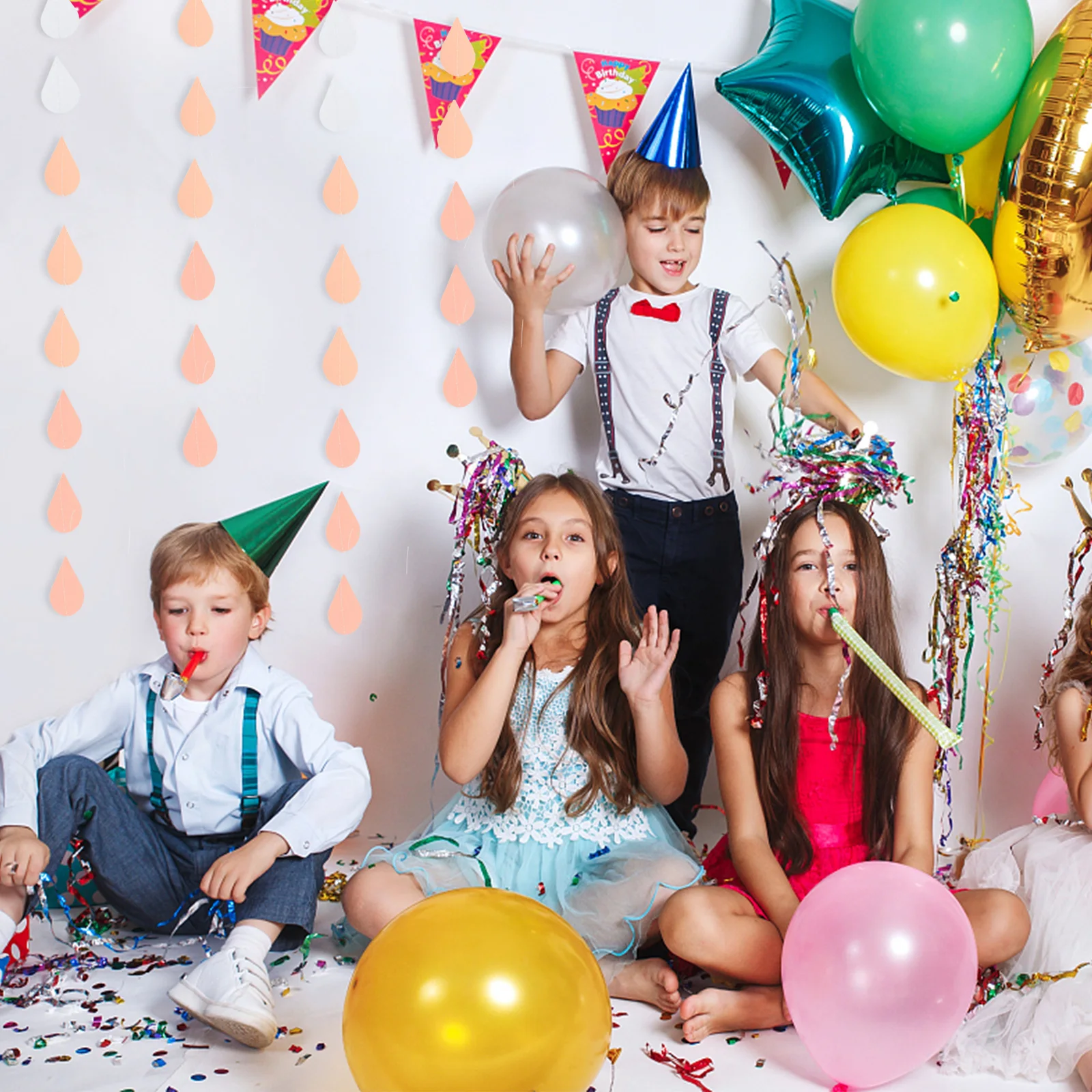 Paper Raindrop Decoration Garland 4 Strings Balloon Ornaments Hanging Drop Birthday Party Banner Photo Prop Decorative Delicate
Paper Raindrop Decoration Garland 4 Strings Balloon Ornaments Hanging Drop Birthday Party Banner Photo Prop Decorative Delicate