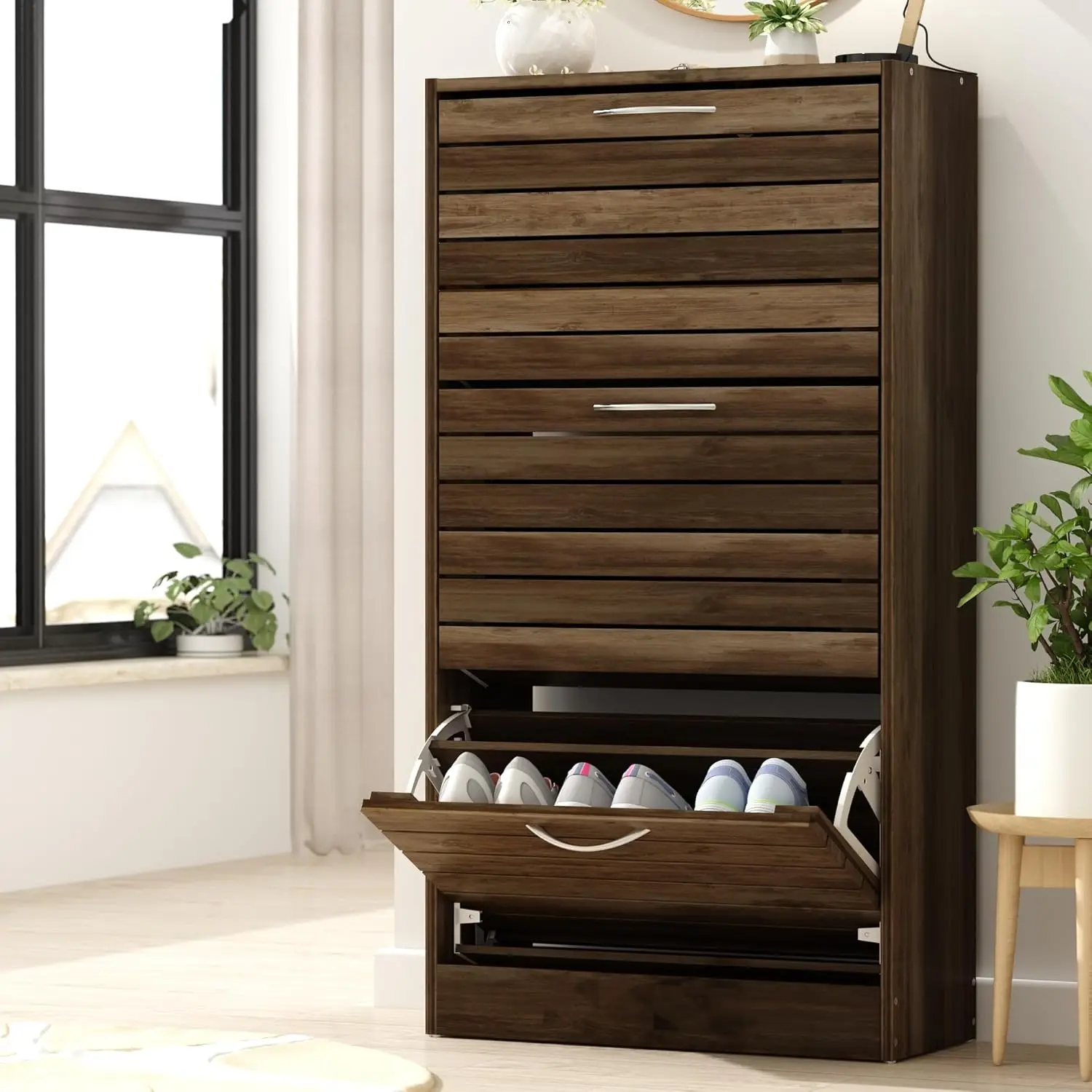 3-Drawer Ventilate Wood Shoe Cabinet 3-Tier Entryway Hallway Organizer 22.4x9.4x42.3", Customized
3-Drawer Ventilate Wood Shoe Cabinet 3-Tier Entryway Hallway Organizer 22.4x9.4x42.3", Customized