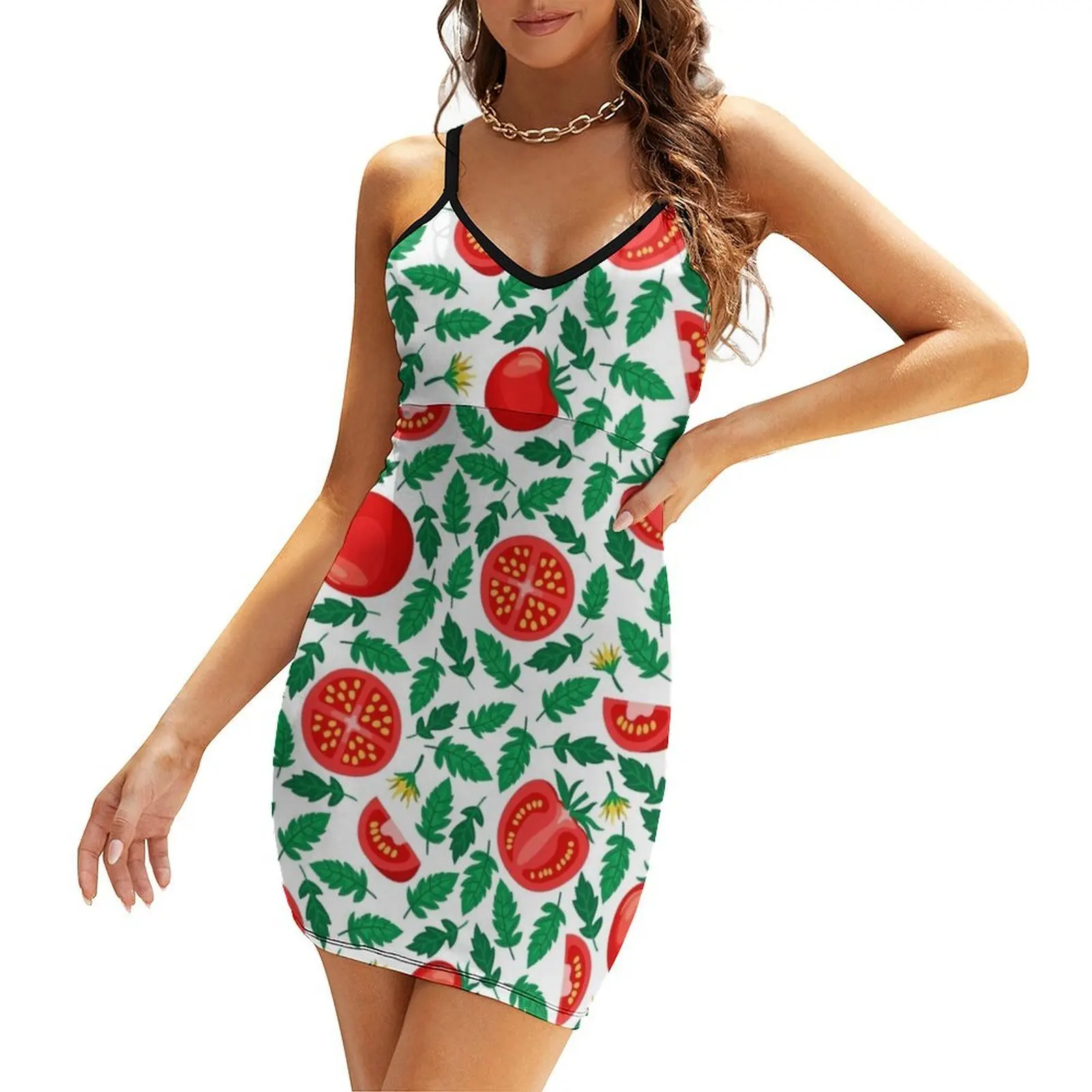 Tomato pattern Sling Dress wedding dresses for parties Female clothing women's elegant loose dresses Woman fashion
Tomato pattern Sling Dress wedding dresses for parties Female clothing women's elegant loose dresses Woman fashion